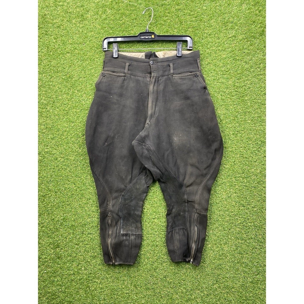 40s 50s Motorcycle Leather Pants Swedish Size 28 Meas 28x21 Vintage Brown Riding